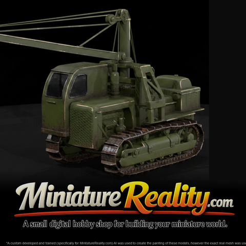 Heavy Tracked Crane miniature, three-quarter view