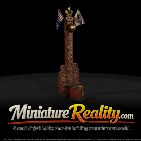 High Striker Game miniature, three-quarter view