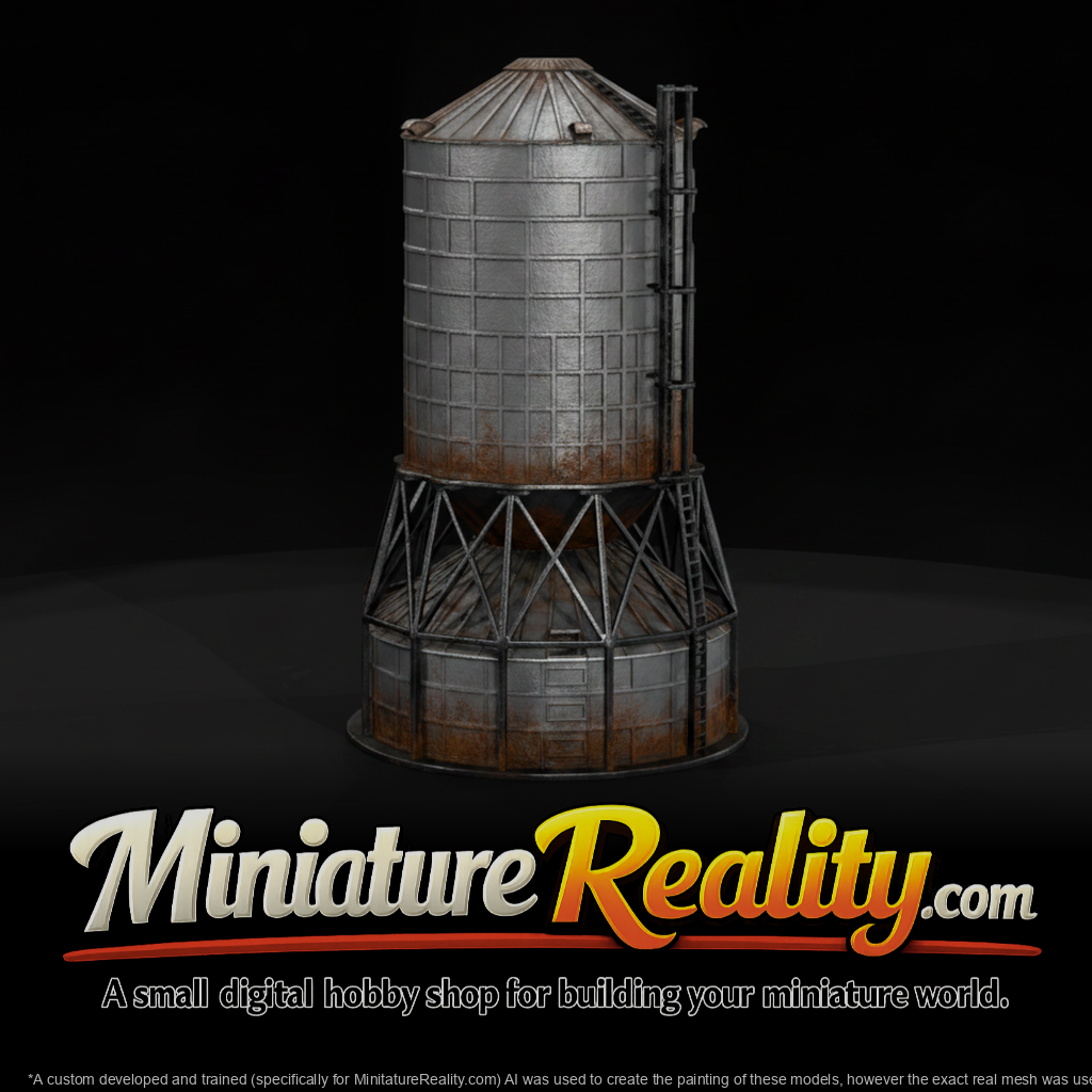 Model Grain Silo, three-quarter view