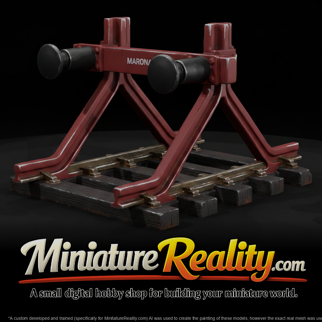 Model Railroad Buffer Stop, three-quarter view