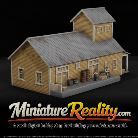 Model Railroad Freight House, three-quarter view