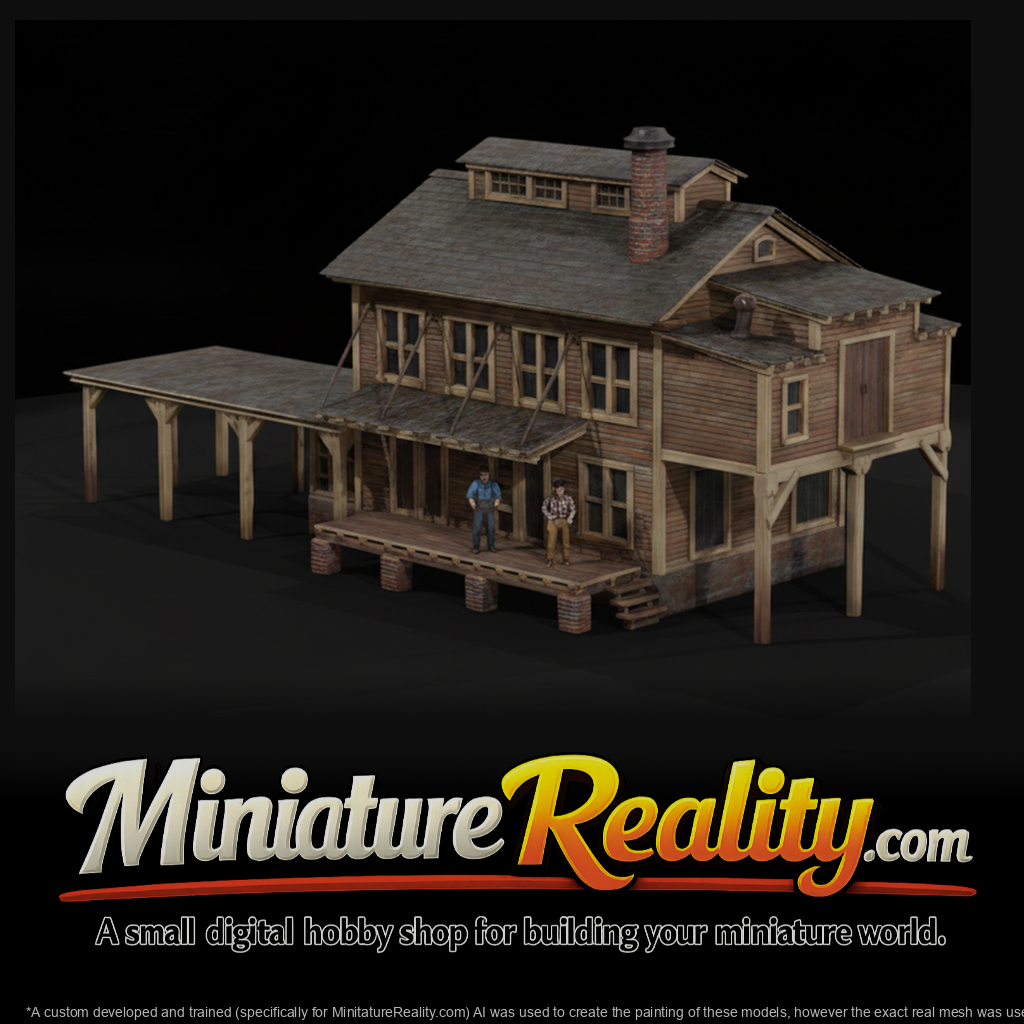 Model Railroad Freight House, three-quarter view
