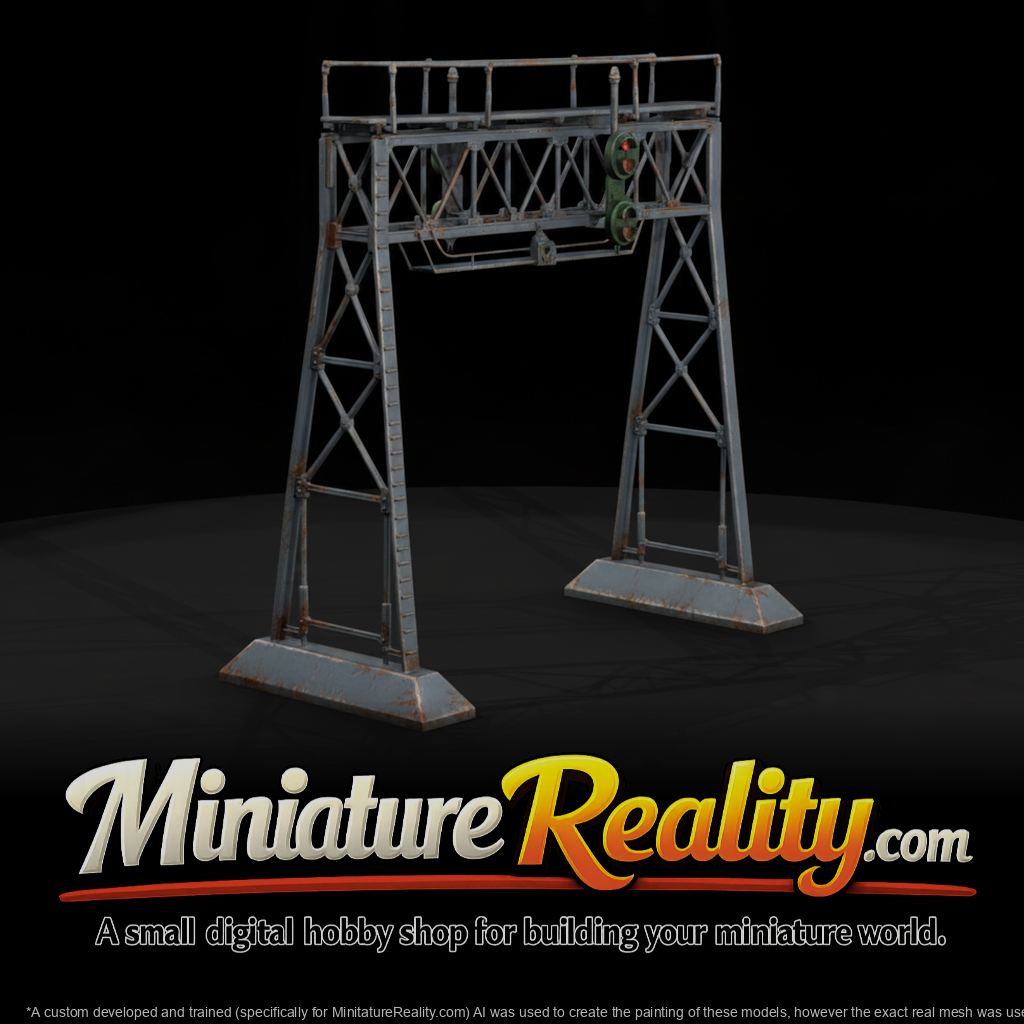 Model Railroad Signal Bridge, three-quarter view