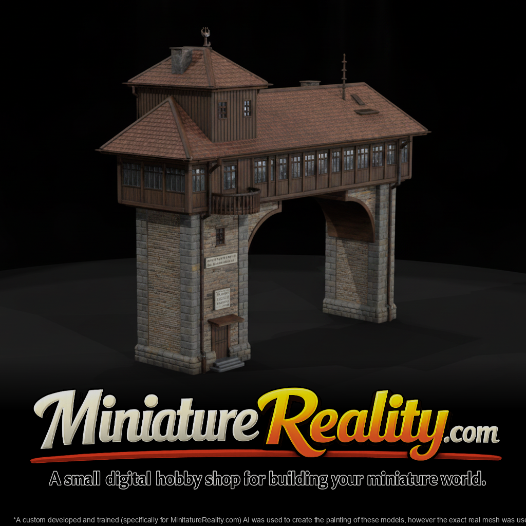 Model Railroad Signal Tower, three-quarter view