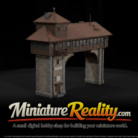 Model Railroad Signal Tower, three-quarter view