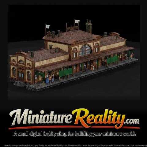 Model Railroad Station, three-quarter view