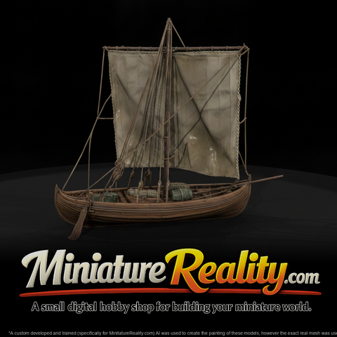 Model Wooden Sailboat, three-quarter view