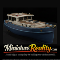 Motorboat on Land miniature, three-quarter view — thumbnail 2