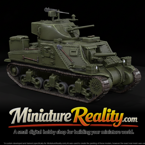 Multi Gun Tank miniature, three-quarter view