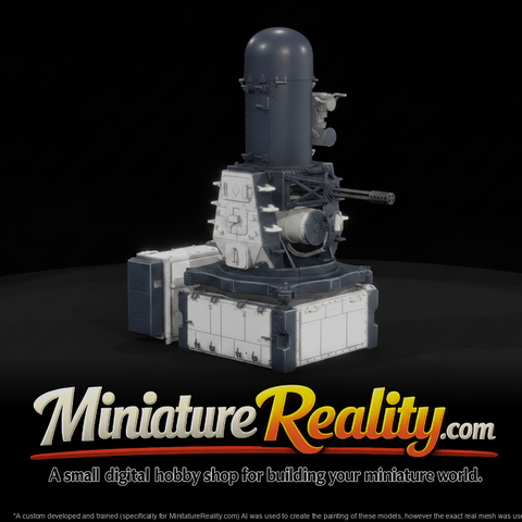 Naval Radar Gun miniature, three-quarter view