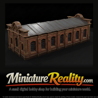 Old Ornate Brick Building miniature, three-quarter view — thumbnail 1