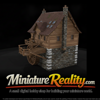 Old Stone Water Mill miniature, three-quarter view — thumbnail 1