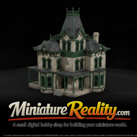Old White Victorian House miniature, three-quarter view — thumbnail 1