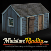 Old Wooden Shack miniature, three-quarter view — thumbnail 1