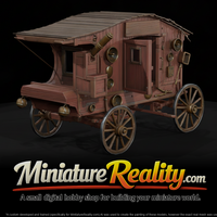 Old Wooden Wagon miniature, three-quarter view — thumbnail 1