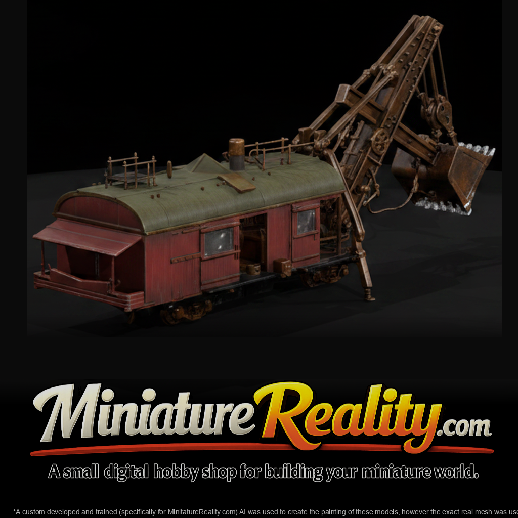 Railroad Steam Shovel miniature, three-quarter view