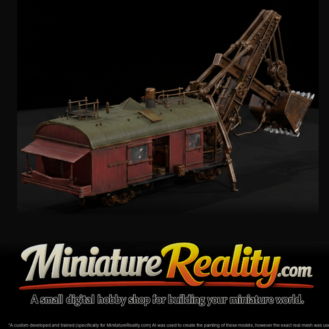 Railroad Steam Shovel miniature, three-quarter view