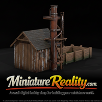 Railroad Water Station miniature, three-quarter view — thumbnail 1