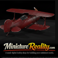 Red Acrobatic Biplane miniature, three-quarter view — thumbnail 1