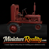 Red High Clearance Tractor miniature, three-quarter view — thumbnail 1