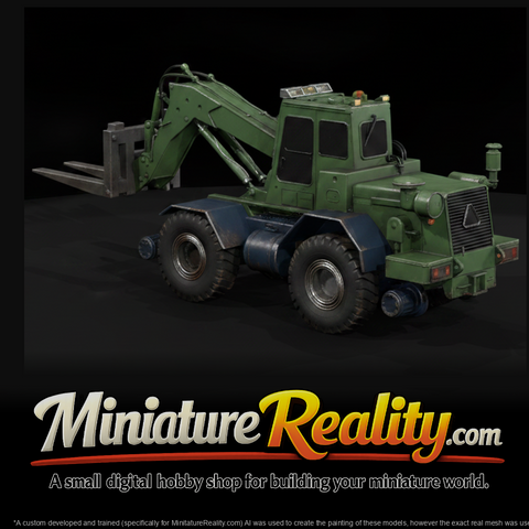 Road-Rail Material Handler miniature, three-quarter view