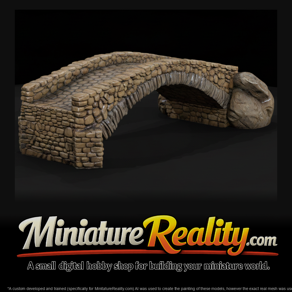 Stone Arch Bridge miniature, three-quarter view