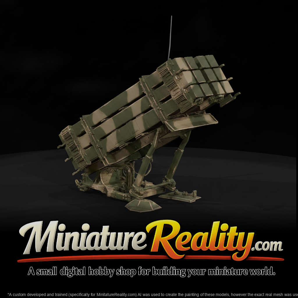 Surface to Air Missile Launcher miniature, three-quarter view