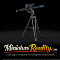Refractor Telescope on Tripod miniature, three-quarter view — thumbnail 1