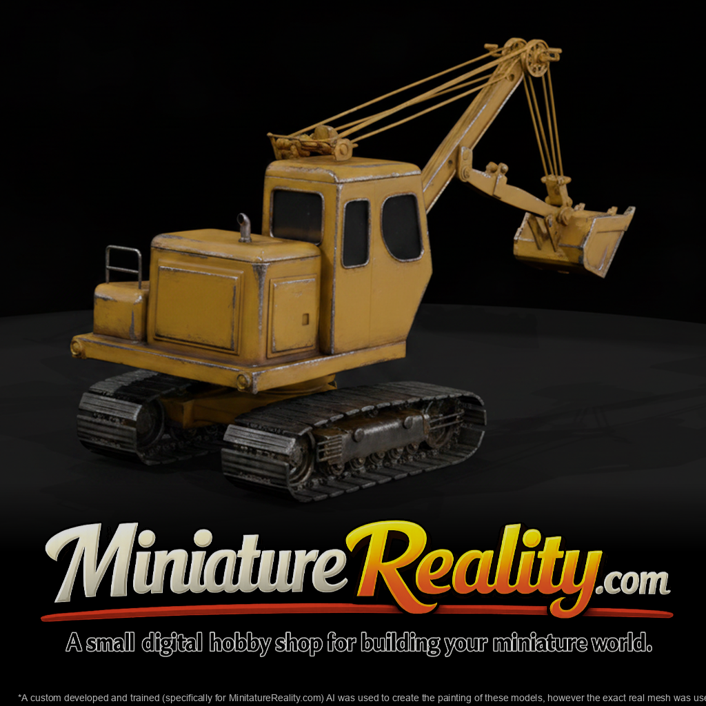 Tracked Front Shovel Excavator miniature, three-quarter view