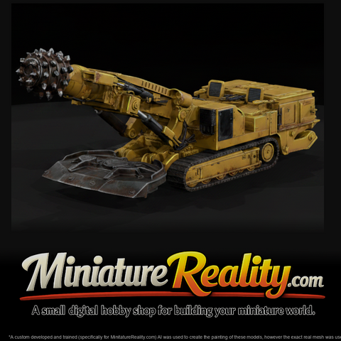 Tracked Mining Cutter miniature, three-quarter view