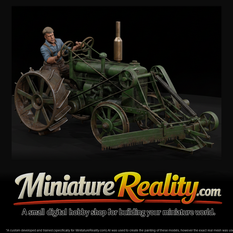 Tractor Powered Horizontal Saw miniature, three-quarter view