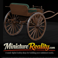 Two Wheeled Horse Carriage miniature, three-quarter view — thumbnail 1