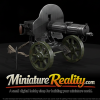 Wheeled Machine Gun miniature, three-quarter view — thumbnail 1
