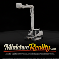 White Long Arm Excavator miniature, three-quarter view — thumbnail 1