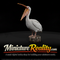 White Pelican with Open Beak miniature, three-quarter view — thumbnail 1