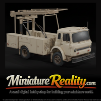 White Platform Service Truck miniature, three-quarter view — thumbnail 1