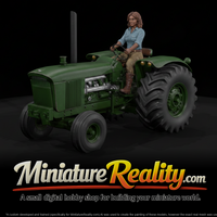 Woman on Green Tractor miniature, three-quarter view — thumbnail 1