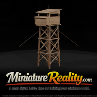 Wooden Guard Tower miniature, three-quarter view — thumbnail 1