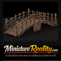 Wooden Pool Bridge Waterfall miniature, three-quarter view — thumbnail 1