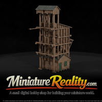 Wooden Railroad Coal Tower miniature, three-quarter view — thumbnail 1