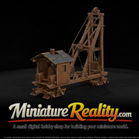 Wooden Steam Railroad Pile Driver miniature, three-quarter view — thumbnail 1