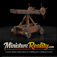 Wooden Wheeled Ballista miniature, three-quarter view — thumbnail 1