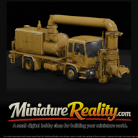 Yellow Industrial Vacuum Truck miniature, three-quarter view — thumbnail 1
