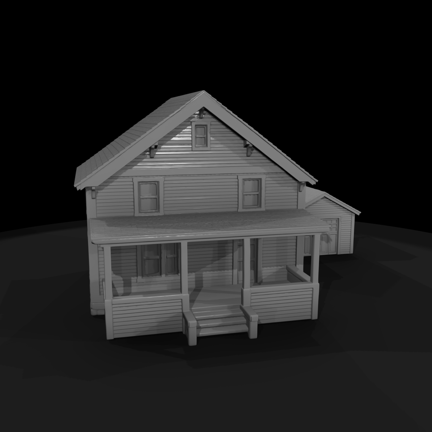 Suburban Two-Story House with Garage