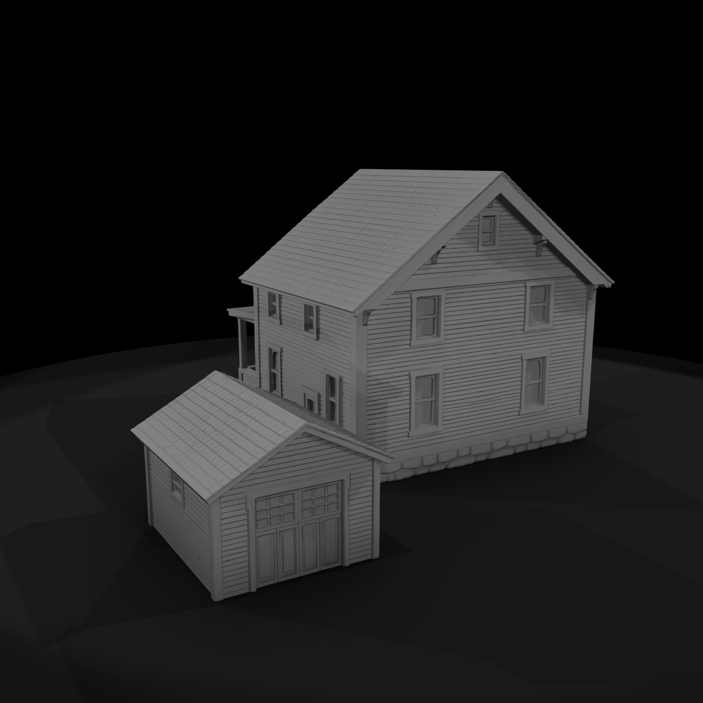 Suburban Two-Story House with Garage