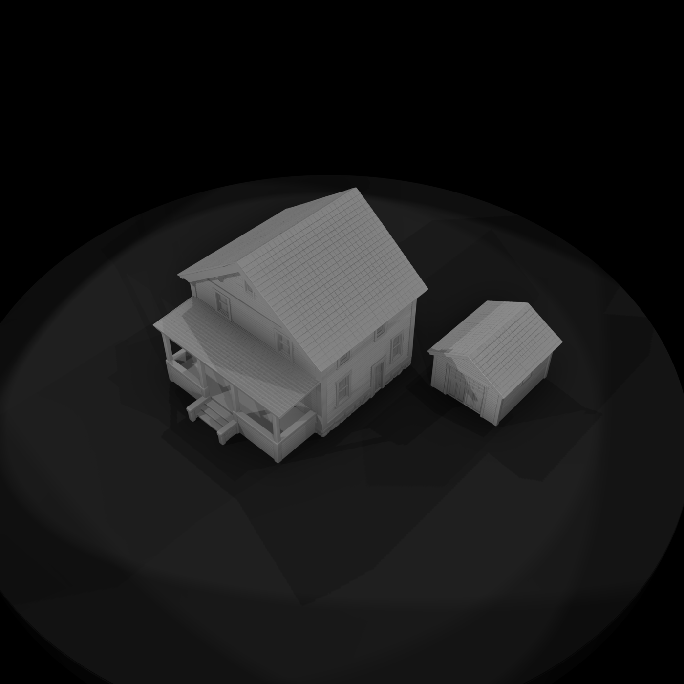 Suburban Two-Story House with Garage