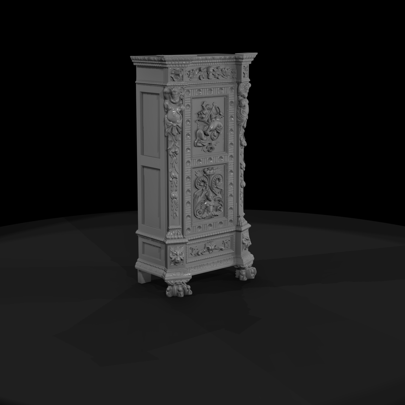 Victorian Carved Armoire