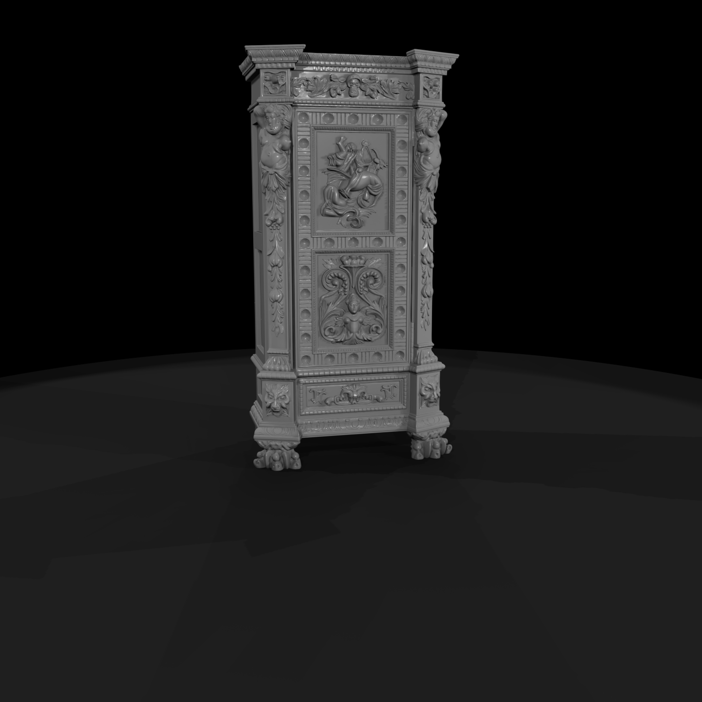 Victorian Carved Armoire