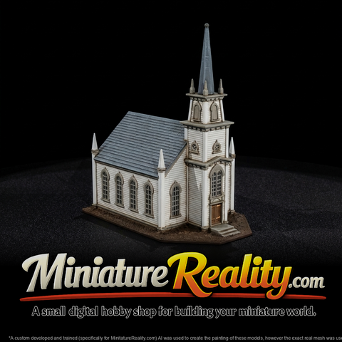 Colonial Gothic Church Model & Rail