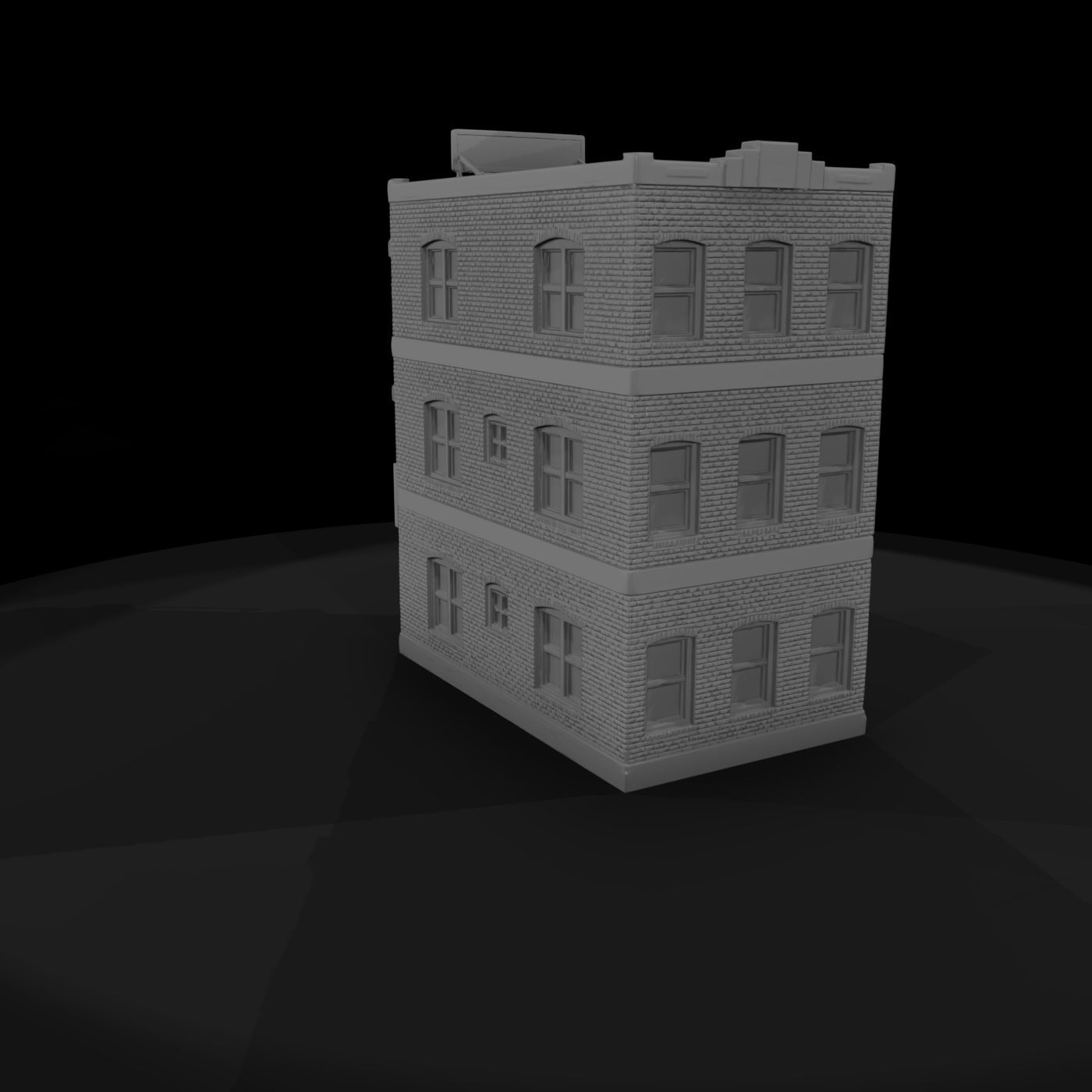 Three-Story Brick Hotel Façade